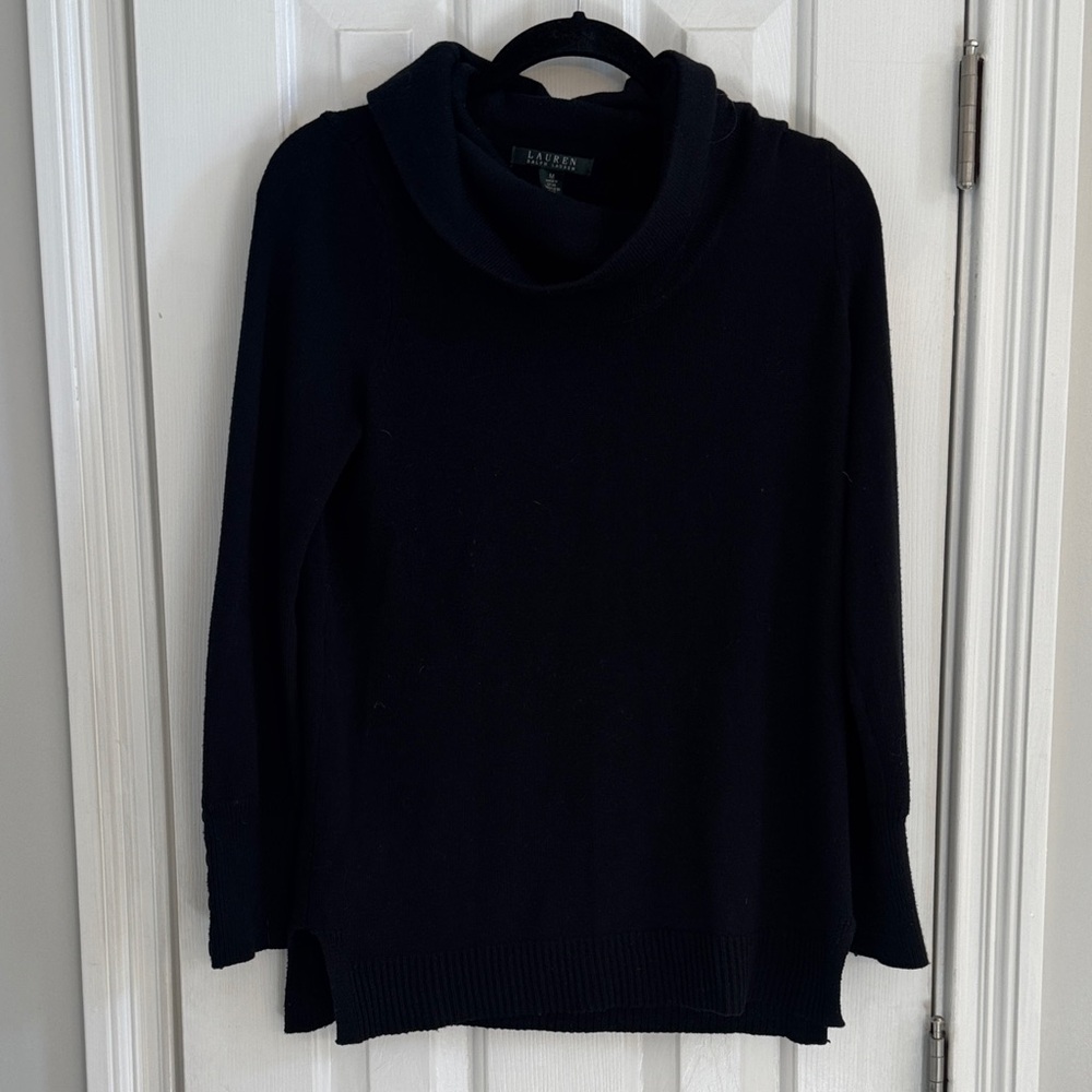 Ralph Lauren Black Cowl Neck Sweater